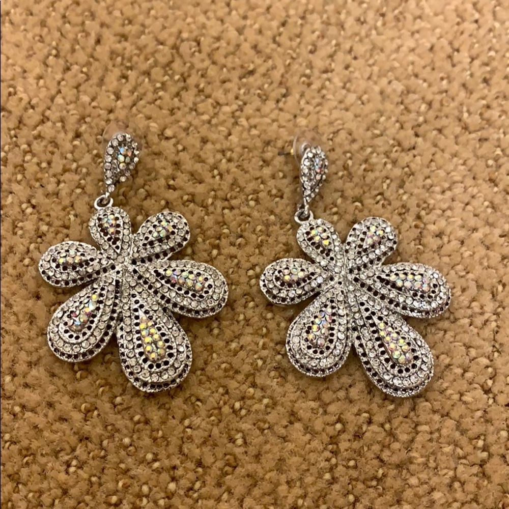 Flower Jeweled Earrings